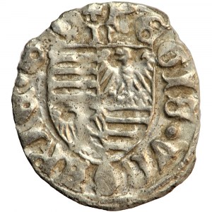 Węgry, Zygmunt Luksemburski, denar, 1390-1427, Nagybánya - Baia Mare