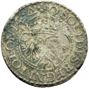 Poľsko, Zygmunt III, koruna, šiling 1592, mincovňa, Malbork