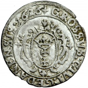 Polsko, Zikmund III, Gdaňsk, penny 1626, muži. Gdaňsk
