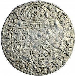 Polen, Sigismund III., Krone, Sixpence 1627, Krakau