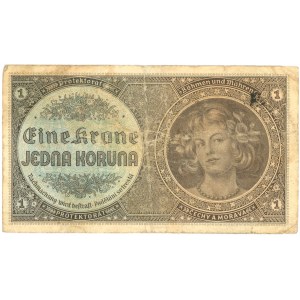 Čechy, Protektorát Čechy a Morava, bankovka 1 koruna 1940, H 078