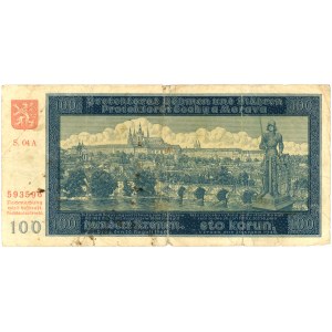 Böhmen, Protektorat Böhmen und Mähren, Banknote 100 Kronen 1940