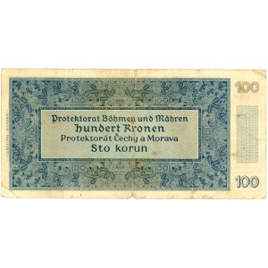 Čechy, Protektorát Čechy a Morava, bankovka 100 korún 1940