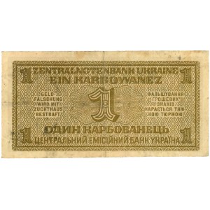 Ukrajina, německá okupace, bankovka 1 karbunkul 1942, č. 75 0164598