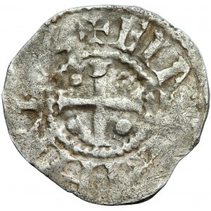 Niemcy, Dolna Lotaryngia, król Henryk II (1002-1014), denar z nieznanej mennicy (Bonn?)
