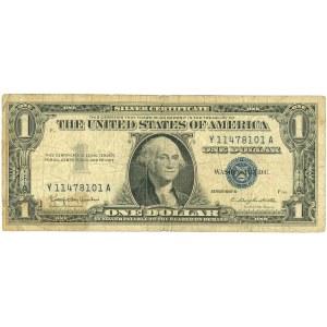 Spojené státy americké (USA), stříbrný certifikát, 1 dolar 1928 A, J, série U11270740A