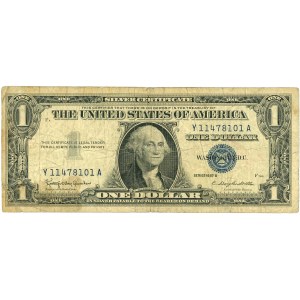 Spojené státy americké (USA), Stříbrný certifikát, $1 1957 B, F4, série Y11478101A