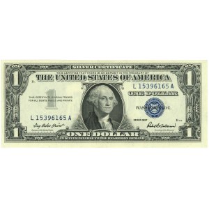 Spojené štáty americké (USA), Strieborný certifikát, 1 dolár 1957, B1, séria L15396165A