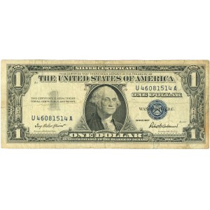 Vereinigte Staaten von Amerika (USA), Silberzertifikat, 1 $ 1957, Serie U46081514A