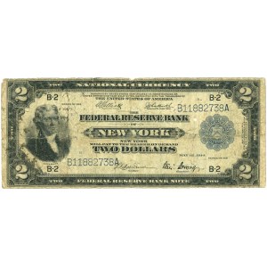 Vereinigte Staaten von Amerika (USA), Federal Reserve Bank Note, New York, 2 Dollars 1918 (1914), B-2, Serie B11882738A