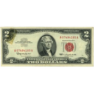 Vereinigte Staaten von Amerika (USA), US-Note, 2 Dollars 1963, G, Serie A07494185A
