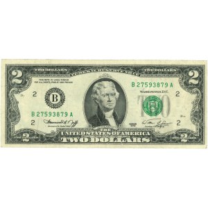 Spojené státy americké (USA), Federální rezervní bankovka, 2 USD 1976, 2B, série B27593879A
