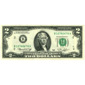 Stany Zjednoczone Ameryki (USA), Federal Reserve Note, 2B, 2 dolary 1976, seria B12780678A