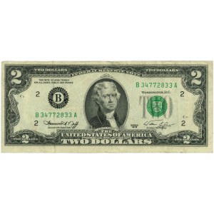 Vereinigte Staaten von Amerika (USA), Federal Reserve Note, 2 Dollars 1976, Serie B34772833A