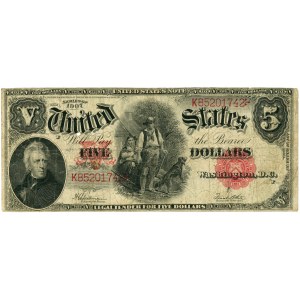 United States of America (USA), Legal Tender Note, $5 1907, F, series K85201742
