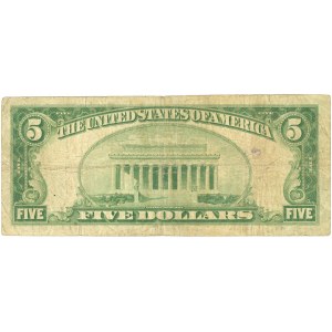 Spojené státy americké (USA), Národní měna - Národní bankovky, The First National Bank of Stafford Springs Connecticut, $5 1929, Series C001143A, Branch number 3914