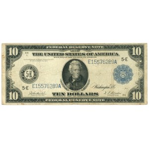 Spojené štáty americké (USA), Federálna rezervná bankovka, 10 USD 1914, séria E15576289A