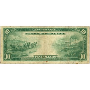 Spojené státy americké (USA), Federální rezervní bankovka, 10 USD 1914, série E15576289A