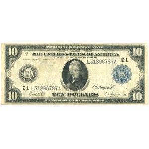 Stany Zjednoczone Ameryki (USA), Federal Reserve Note, 10 dolarów 1914, seria L31896787A