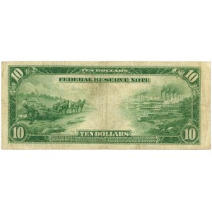 Spojené štáty americké (USA), Federálna rezervná bankovka, 10 USD 1914, séria L31896787A