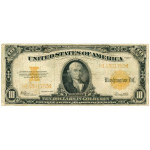 Spojené štáty americké (USA), zlatý certifikát, 10 USD 1922, séria H14301753