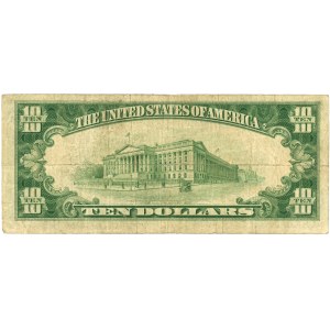 Spojené státy americké (USA), Stříbrný certifikát, 10 dolarů 1934, série B08763417A