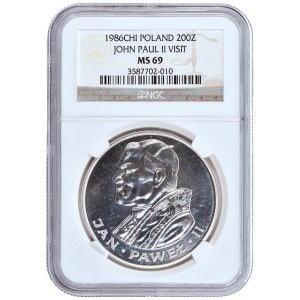 Polsko, Polská lidová republika, sběratelská mince, 200 zlotých 1986, Švýcarsko