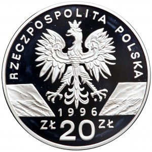 Polska, III Rzeczpospolita Polska, moneta kolekcjonerska z jeżem, 20 złotych 1996, Warszawa.