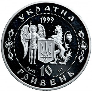 Ukrajina, sběratelská mince ze série Hrdinové kozácké éry, 10 hřiven 1999