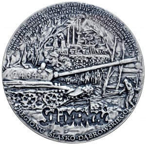 Polsko, III. polská republika, pamětní medaile navržená Tadeuszem Tchórzewskim na památku padlých v dole Wujek