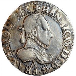 Francja, Henryk III (Henryk Walezy), 1/2 franka, 1580, Paryż
