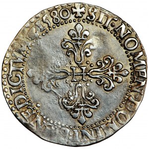 Francja, Henryk III (Henryk Walezy), 1/2 franka, 1580, Paryż