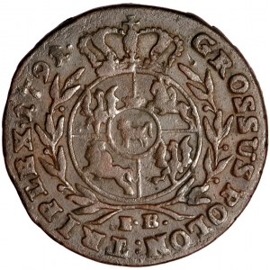 Polsko, Stanisław August, koruna, měděný trojak 1791, Varšava