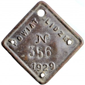 Polsko, Druhá republika, psí známka č. 356, okres Lida 1929