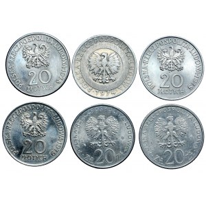 Polská lidová republika, pamětní mince, 6x20 zlotých