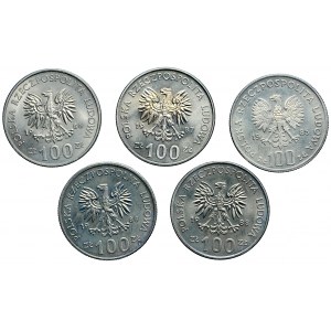 Polská lidová republika, pamětní mince, 5x100 zlotých