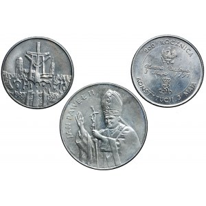 Polská lidová republika a Třetí polská republika, pamětní mince, 3x10000 zlotých
