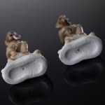 Royal Dux Bohemia, Czech Republic, Monkey figurines - 2 pieces, 2nd half of 20th century.