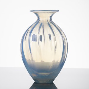 Makora Ornamental Glassworks, Krosno, Iridescent vase, early 21st century.