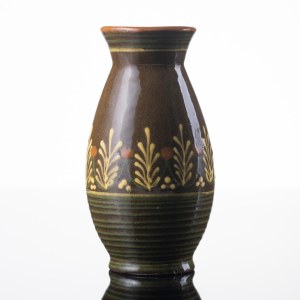 Kamionka Cooperative in Lysa Gora, Bronze vase in floral patterns, 1970s.