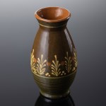 Kamionka Cooperative in Lysa Gora, Bronze vase in floral patterns, 1970s.