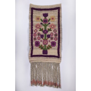 Kilim w różowo-fioletowe kwiaty, 2. poł. XX w.