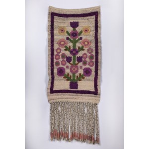 Kilim with pink and purple flowers, 2nd half of the 20th century.