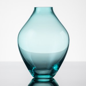 Krosno Glassworks Krosno, Sea green vase, early 21st century.