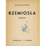 BRAUN Mieczysław - Kunsthandwerk. Gedichte. Warschau [1930]. F. Hoesick. 16d, pp. 93, [3]....