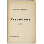 CZEREŚNIEWSKI Wawrzyniec - Przemiany. Poezyj tom drugi. Warschau 1932. Verlag des Autors. 8, s. 105, [4]....