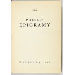 EOS - Polish epigrams. Warsaw 1935 [n.w.]. 16d, pp. 402. binding, original fl.