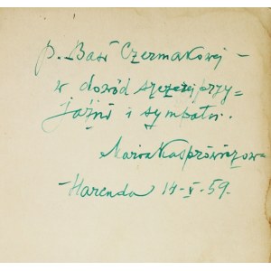 KASPROWICZOWA M. - Journal. Dedication by the author