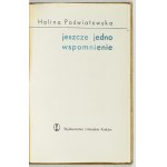 POŚWIATOWSKA H. - One more memory. 1968. 1st ed.