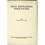 STAFF Leopold - The flower of contemporary Polish poetry. Published ... Warsaw [1920]. Nakł....